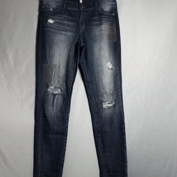 Juicy Couture Distressed Women's Stone Wash Embellished Denim Jeans Size 6 - Picture 3 of 11